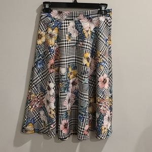 Faith and Joy by Monteau check & floral skirt